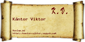 Kántor Viktor névjegykártya