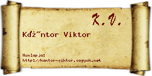 Kántor Viktor névjegykártya